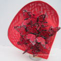 Vibrant Red Tear Drop Fascinator with Red Monarch Butterflies For Ladies Party